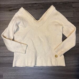 Michael Kors Cream V-Neck Sweater